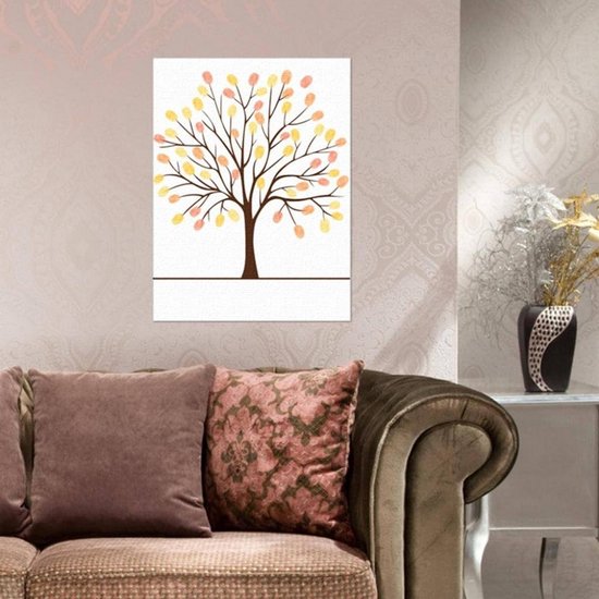 DIY Vingerafdruk Boom Gastenboek Canvas Decoratie voor Bruiloften en Feesten — afbeelding 2