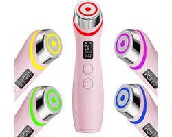 Maxizen - Glowlift Pro - 6-in-1 LED Gezichtsapparaat met Microcurrent - Gezichtsmassage Apparaat - Anti-Aging - Huidverzorging - Poriën Verkleinen - Huidverjonging - Trillingen - Glans & Elasticiteit - Roze