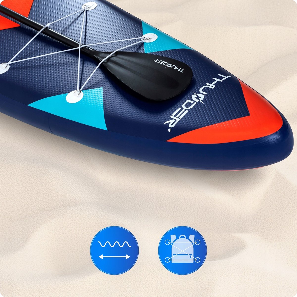 THUNDER SUP Board STRIPES - opblaasbaar paddle board - 320x75x15cm - max 150 kg – foto 4