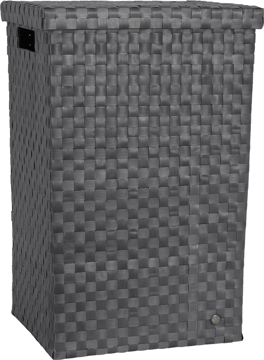 Handed By - Wasmand met deksel - Opbergmand - 81 liter - Cube XL - dark grey