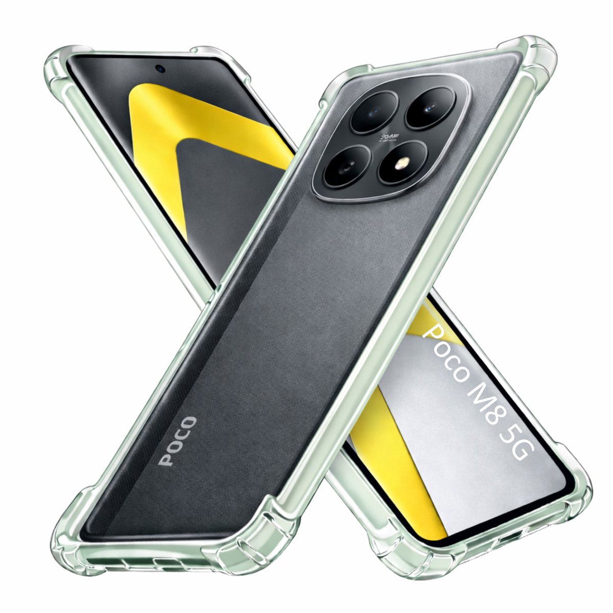 Hoesje geschikt voor Xiaomi Poco M8 5G backcover Shockproof siliconen Transparant