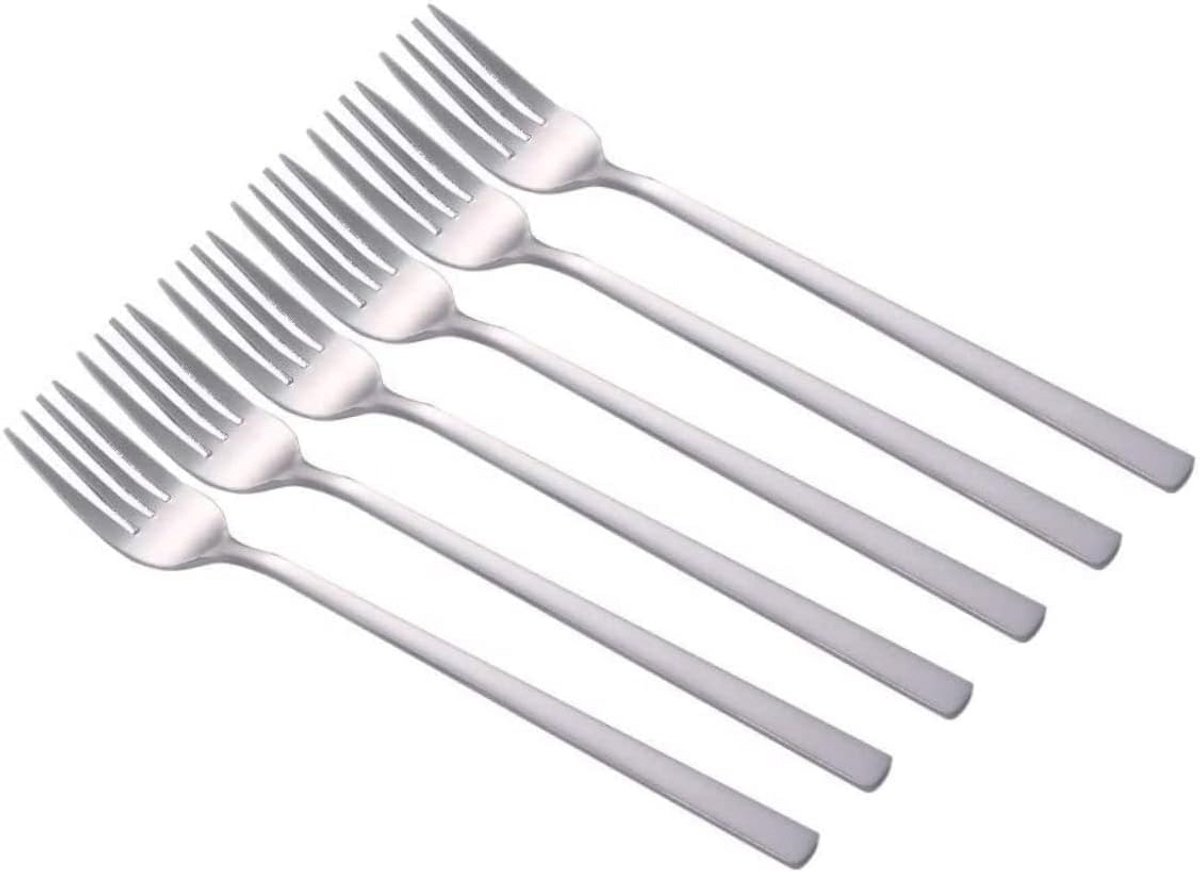 Set van 6 Lange Roestvrijstalen Tafelforken - 21cm Dessert en Diner Vorken