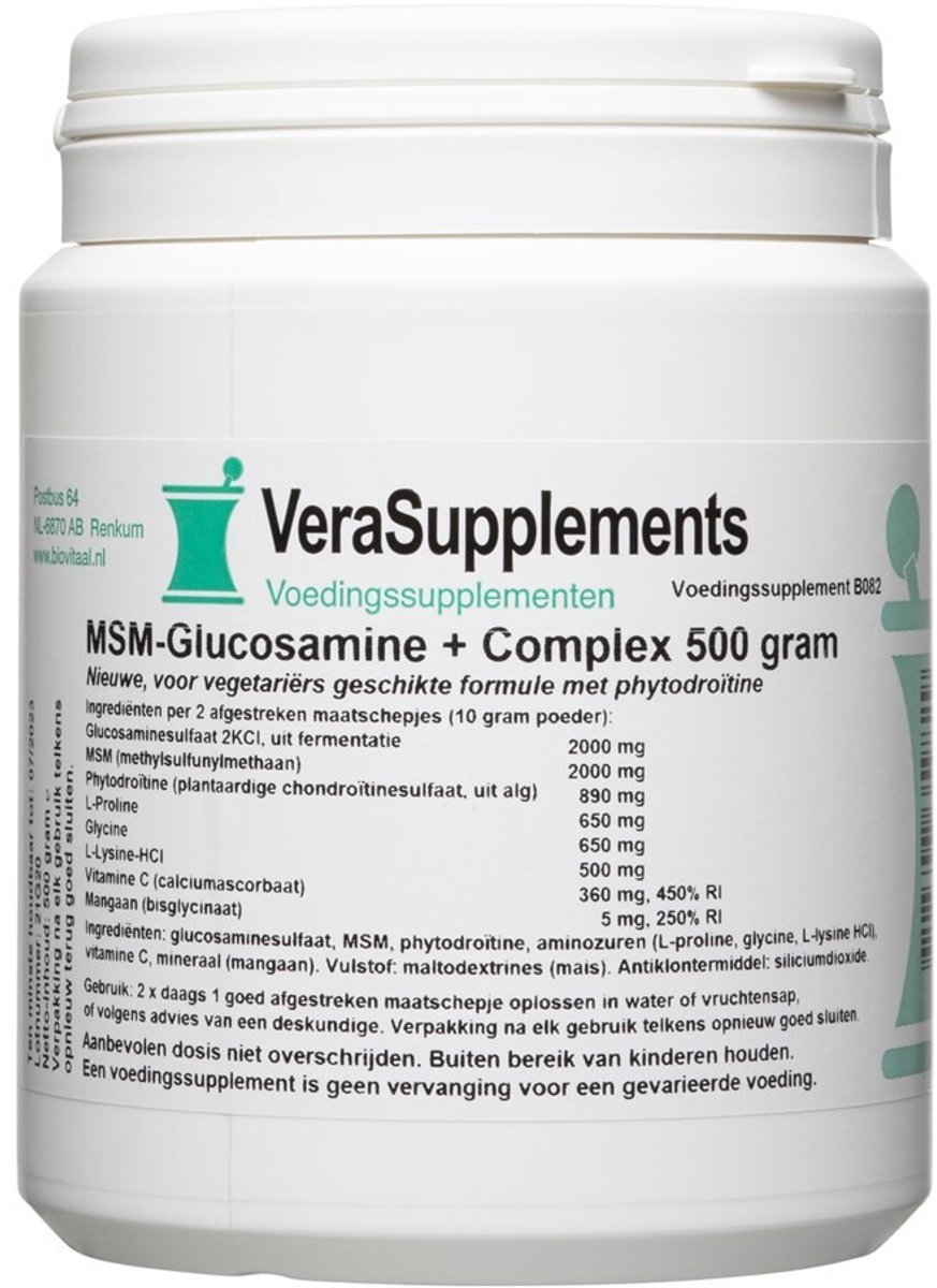 Bol.com VeraSupplements MSM-Glucosamine+ Complex Poeder 500GR aanbieding