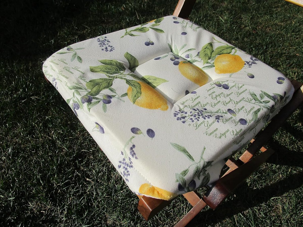 Zitstoelhoes met Vleugels en Citroenprint - 100% Katoen - Italiaans Textiel