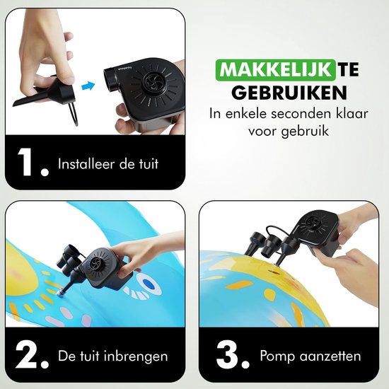 Travelhawk Elektrische Luchtpomp - Electrische Pomp Luchtbed - Inclusief Stekker en Autolader - Compact - Handig Voor Kamperen - 12V En 220V van Merkloos — afbeelding 3