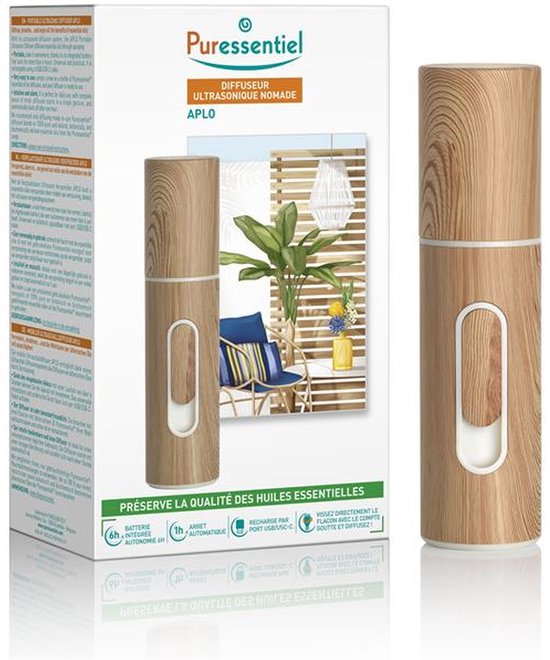Puressentiel - Ultrasone diffusor voor etherische oliën - Clip & Diffuser - Aromatherapie-diffusor Roterende en stille handgreep - waterloos