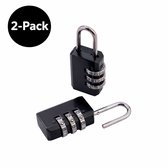 Hangslot met Cijferslot 3-Cijferig – Set van 2 – Metalen Codeslot – Voor Koffer, Tas en Kluisje
