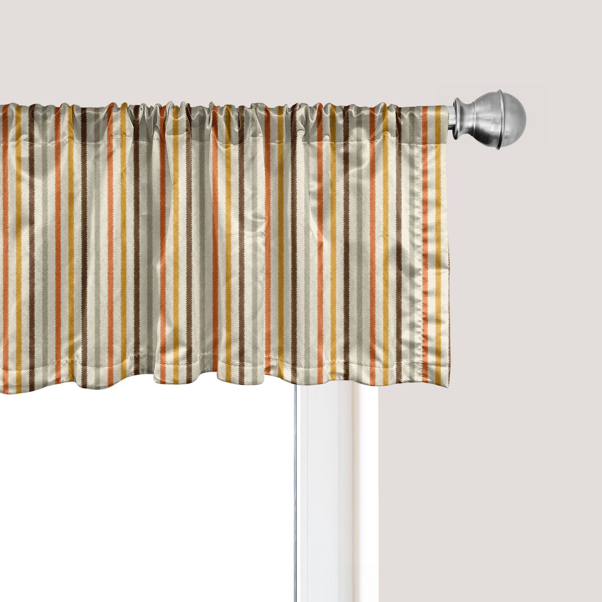 ABAKUHAUS Vintage Raamvalletje, Gordijnvalletje voor Keuken en Slaapkamer met Tunnelzoom, 137 cm x 45 cm, Mosterdoranje