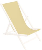 FEROCITY - Vervangbare stoffen hoes voor ligstoel - voor een houten opklapbare ligstoel - Zonder houten stokken - 131 x 44 cm - Polyester - Ecru Beige