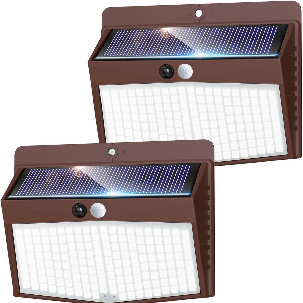 Set van 2 Solar Led Buitenlampen met Bewegingsmelder IP65 Krachtige Verlichting voor Tuin en Garage