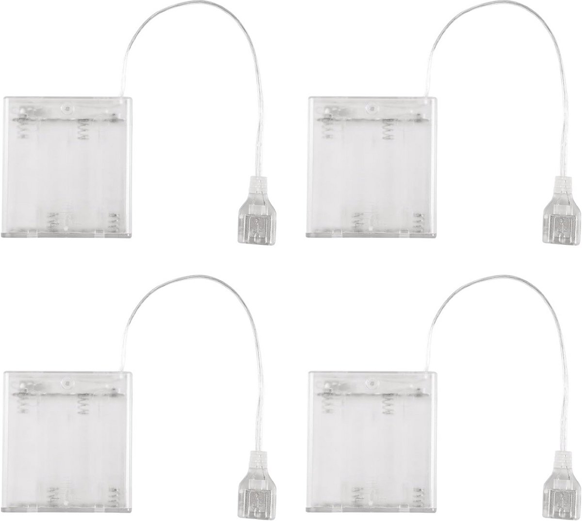 4-pack Batterijhouder AA naar USB Adapter met Aan/Uit Schakelaar en Deksel