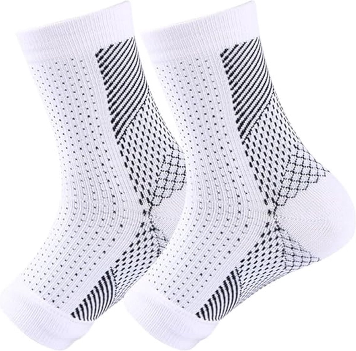 Klikkopers® - Neuropathie Sokken - Maat 38-42 - Compressie Sokken - Neuropathie Sokken Zonder Tenen - Compressiesokken - Slaapsokken - Bedsokken - Massagesokken - Wit