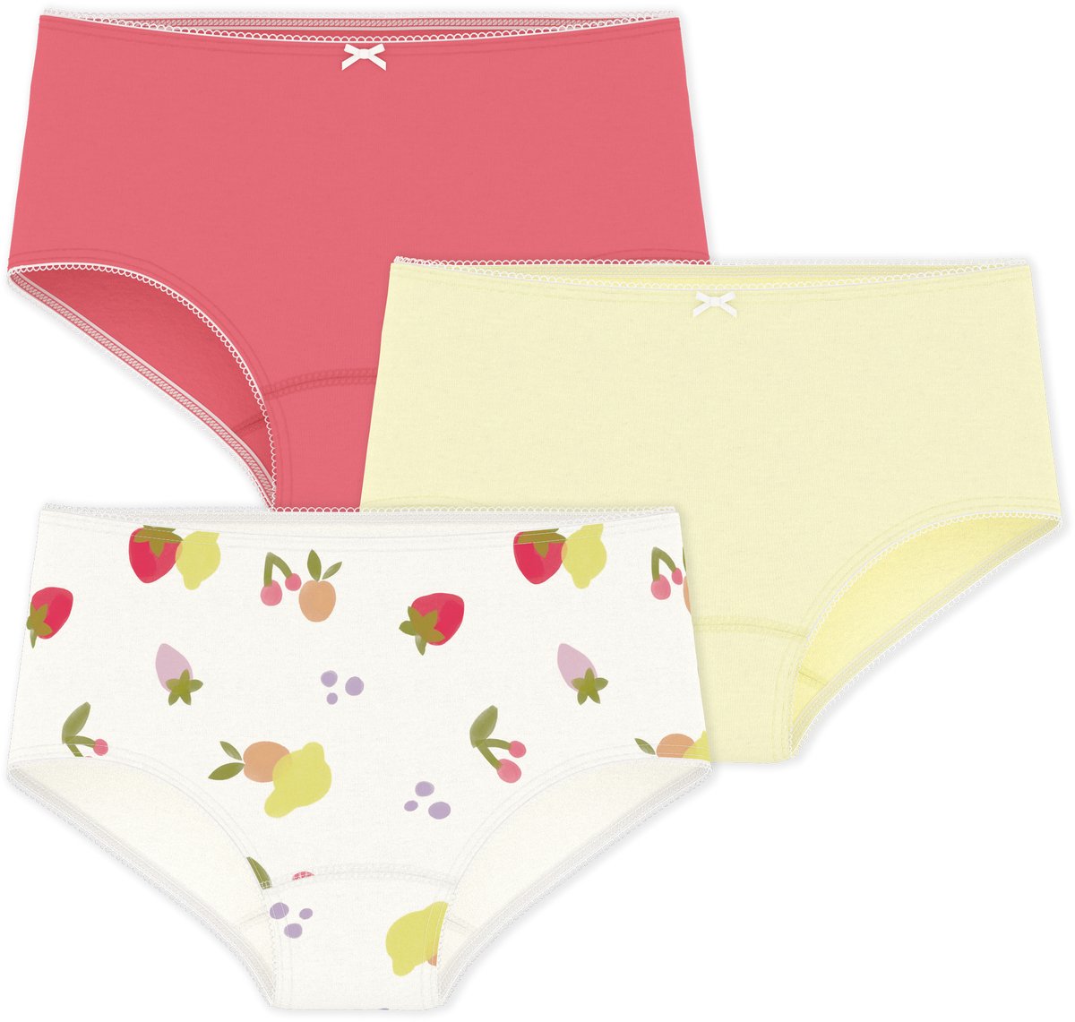 Petit Bateau Setje met shorty's met vruchtenprint voor kinderen Meisjes Onderbroek - Geel + Oranje + Wit/Meerkleurig