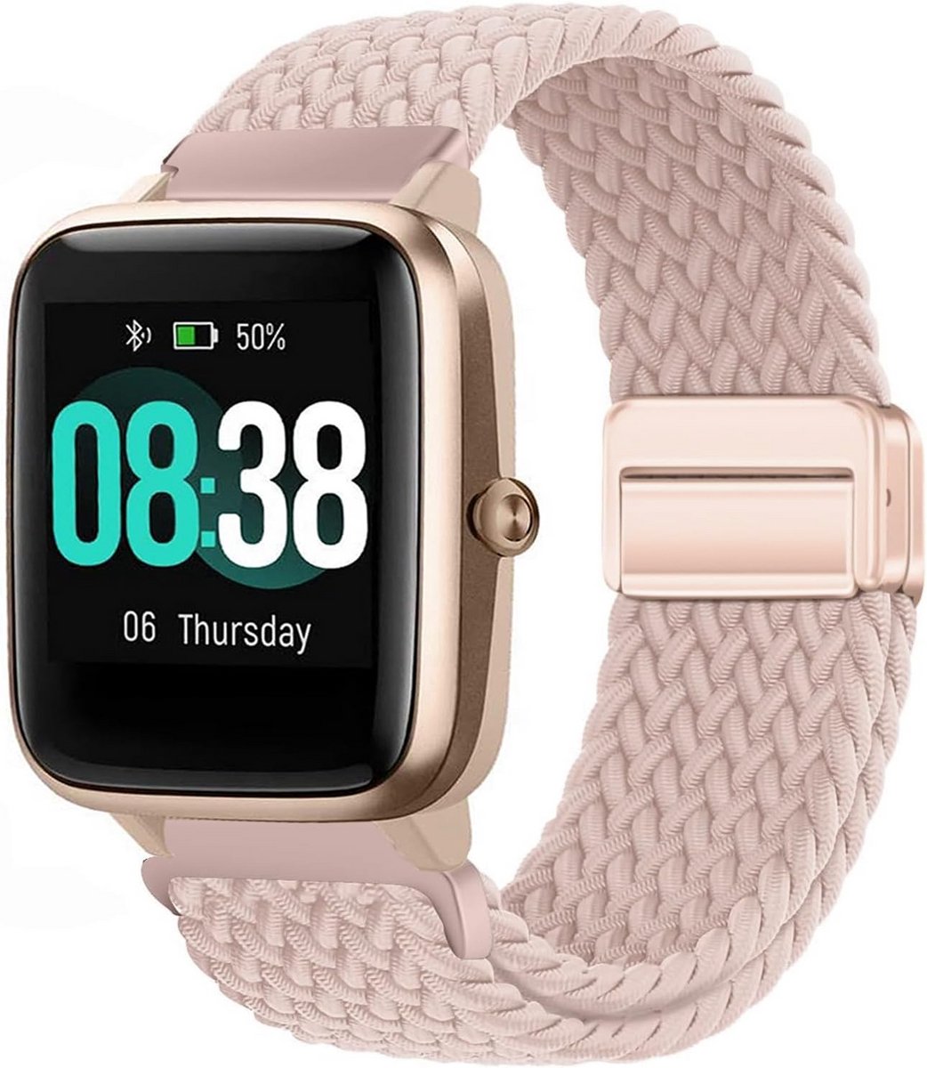 Nylon Gevlochten Vervangende Horlogeband 19mm Elastisch voor Diverse Smartwatches