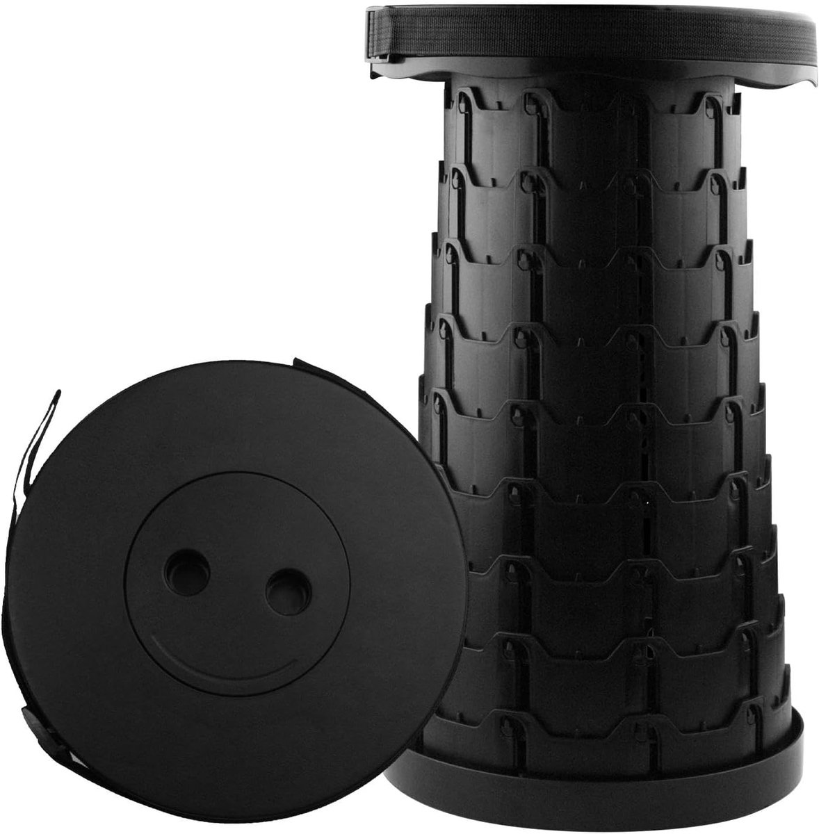 Opvouwbare Kruk - Opvouwbare Stoel - Telescopische Kruk - Inklapbare Kruk - Campingstoel - Visstoel - Kunststof - 44 cm Hoog - 200 kg Draagkracht - Zwart - van Imperatoris