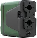 Groene en zwarte DAB Esybox met zwarte aansluitingen achteraan.