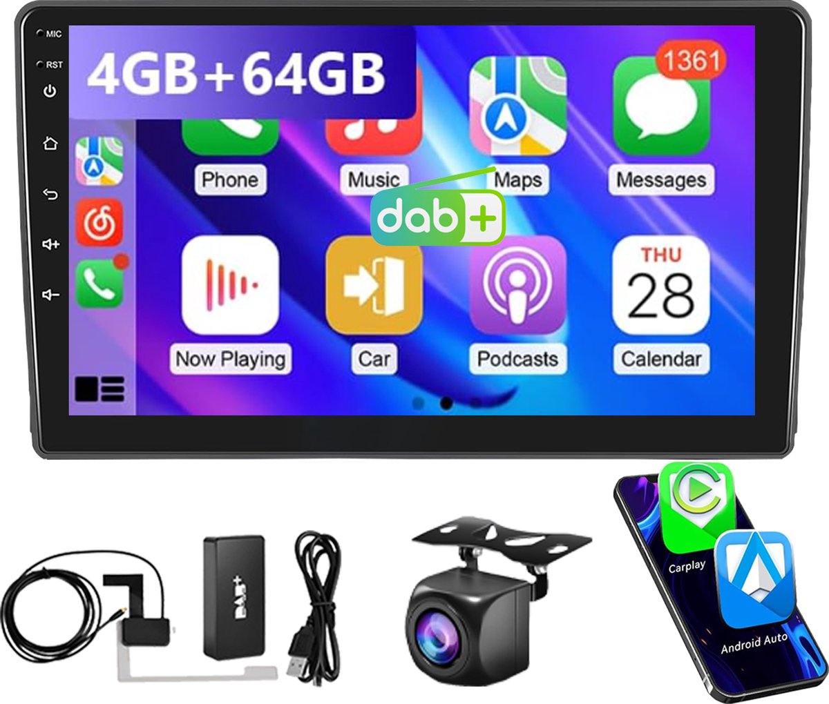 ESSGOO DAB+ Autoradio - Geschikt voor Ford Transit MK7 (2006-2011) - Android 15 - 4+64GB - Apple Carplay & Android Auto (Draadloos) - 9 Inch HD IPS Touchscreen - Bluetooth - GPS Navigatiesysteem - AHD Achteruitrijcamera
