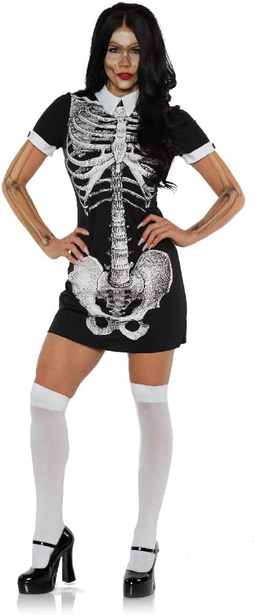 Sexy Skelettenjurk Dames - Boneyard Kostuum voor Halloween en Feestjes