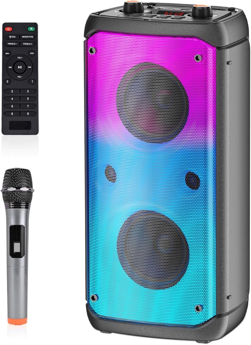 Draadloze Bluetooth Speaker met Lichteffecten en Microfoon - Krachtig Geluid
