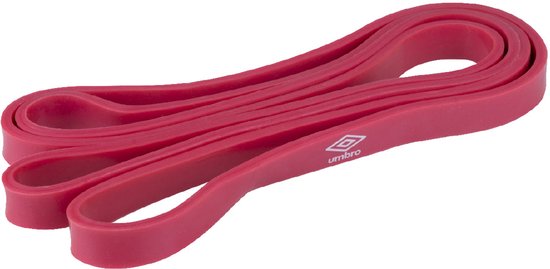 Umbro Power Band 25 kg - Weerstandsband 208 x 4,5 x 0,7 cm - Fitness Elastiek voor Krachttraining en Revalidatie - Gesloten Lus - Rood