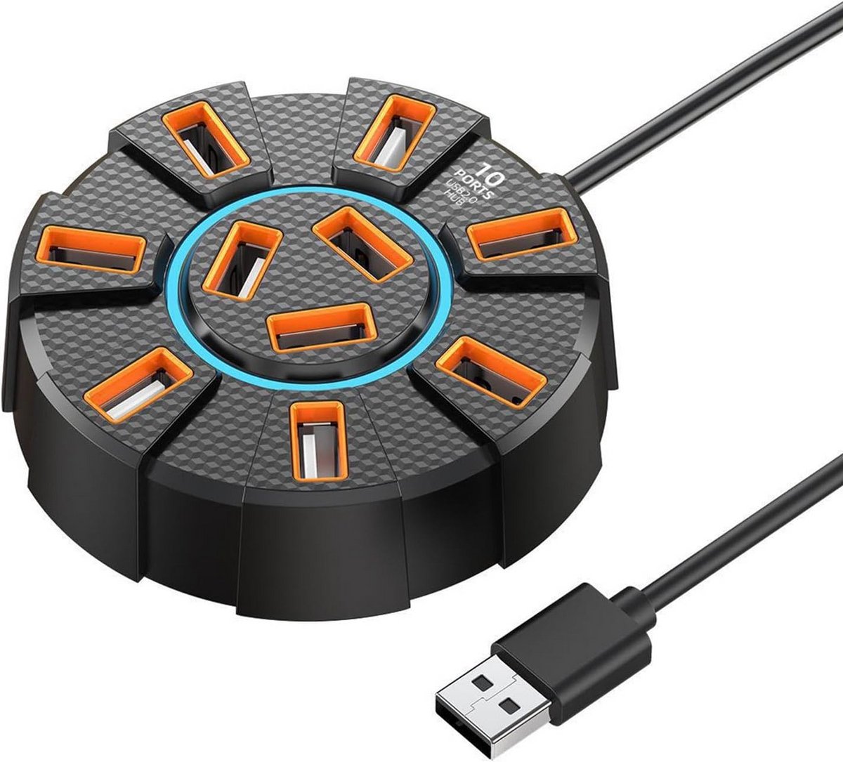 Image of 10-Poorts USB 3.0 Hub met Kaartlezer en Audio - High-Speed USB Splitter voor Laptop