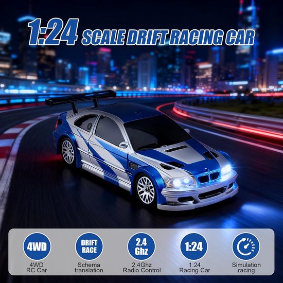RC Drift Auto met Afstandsbediening - Mini Raceauto met Verwisselbare Banden — afbeelding 5