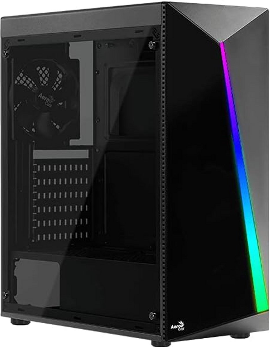 Gaming PC Behuizing Mid Tower met Gehard Glas en RGB LED Verlichting