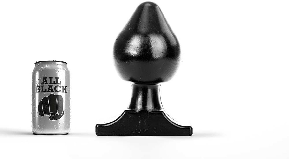All Black - Big Boy Buttplug - 5 maten - Zwart