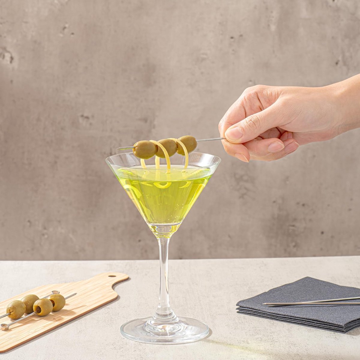 Cocktail Prikkers RVS met Koperen Top - 10 Stuks voor Martini, Fruit en Garnituren