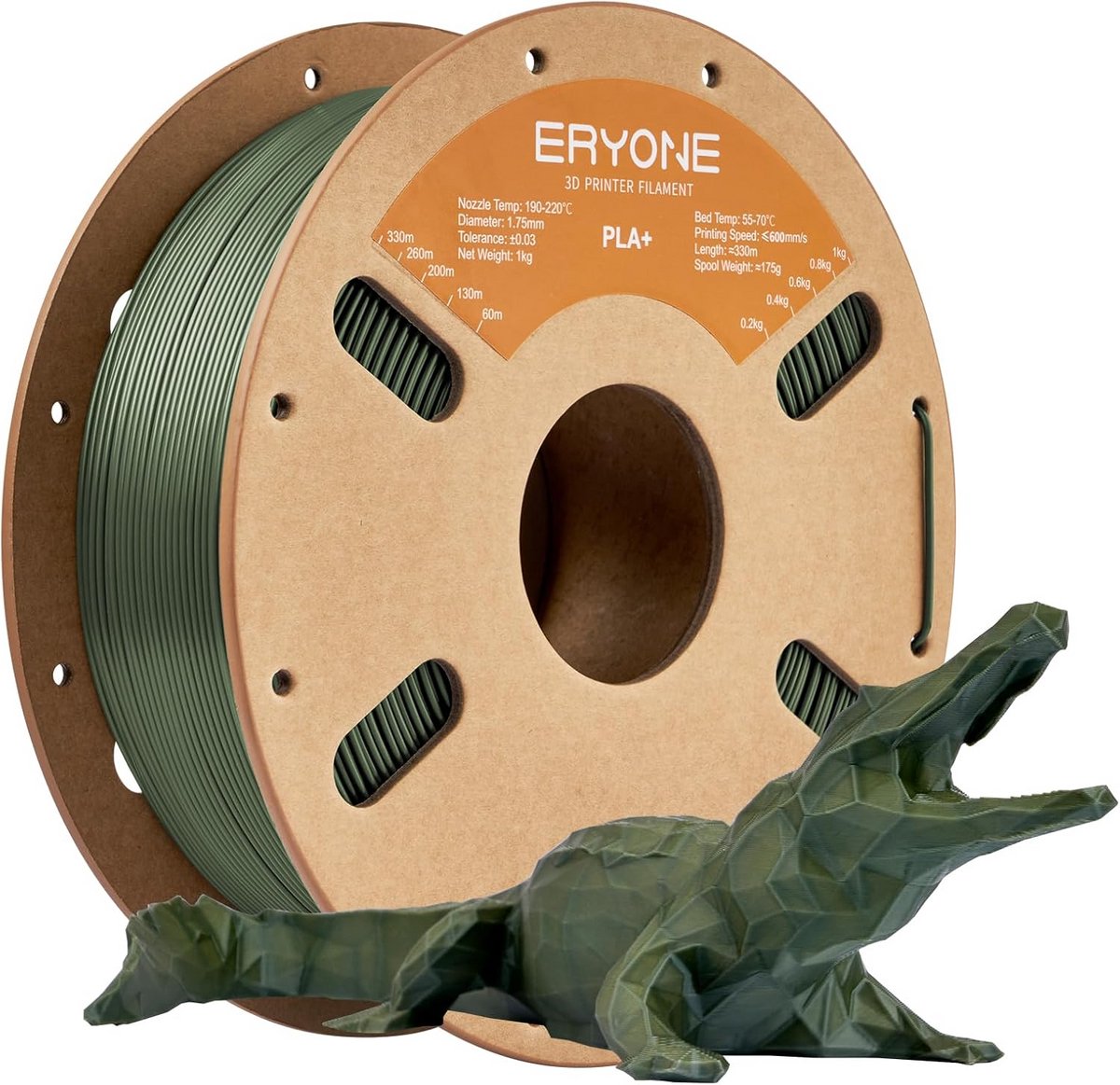 PLA+ 3D Printer Filament 1.75mm 1kg Olijfgroen - Hoge Kwaliteit 3D Print Materiaal