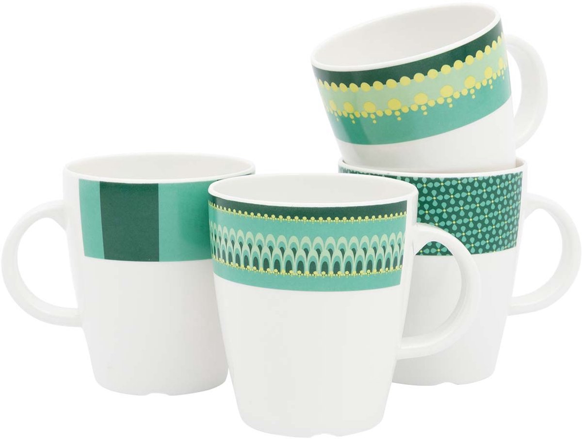 Gimex - Colour Line - Mok - Groen - 380 ml - 4 Stuks