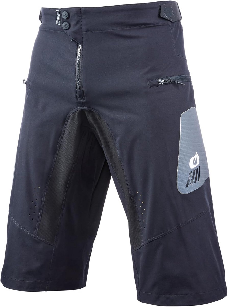 Hybride Fietsbroek Kind MTB Mountainbike DH Duurzaam Stretch Zwart Grijs