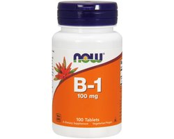 Vitamine B1 (Thiamine) - 100mg - 100 Tabletten - Premium: Thiamine Hydrochloride - Hoge biologische beschikbaarheid - 100 dagen voorraad - Geen ongewenste toevoegingen - Veganistisch - Now Foods
