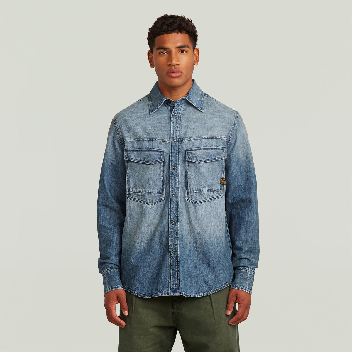G-Star Dakota regular shirt ls Heren Overhemd Vintage Dirtbag