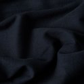 Donkerblauw, zachtvallend katoen met fijne ribbelstructuur.
