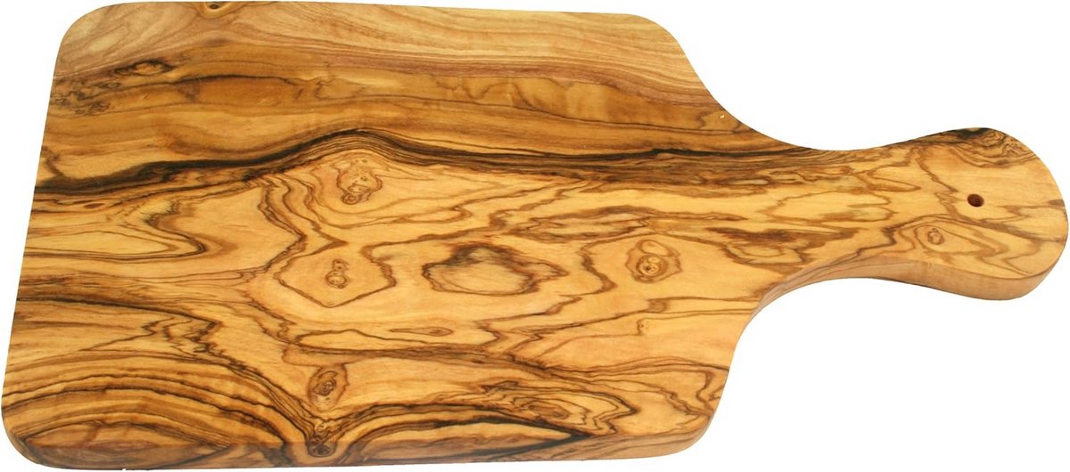 Luxe Ontbijtplank van Olijfhout met Handvat - 30 cm Serveerplank