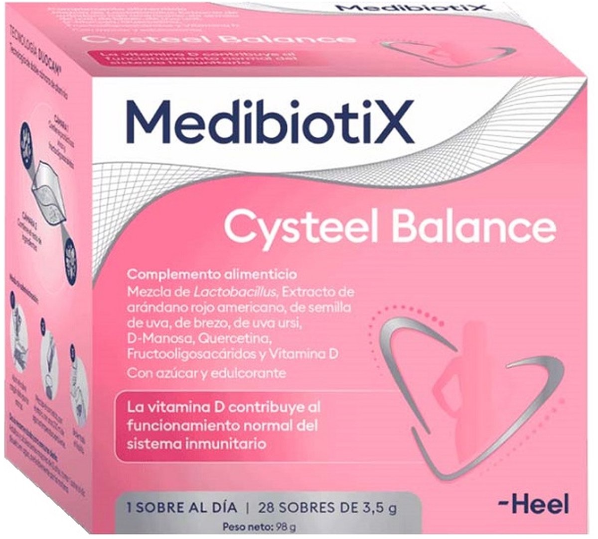 Medibiotix cysteel balans urinesysteem 28 zakjes - 3.5g|Medibiotix cysteel balance urinary system 28 packets of 3.5g|Medibiotix cysteel équilibre système urinaire 28 sachets de 3.5g