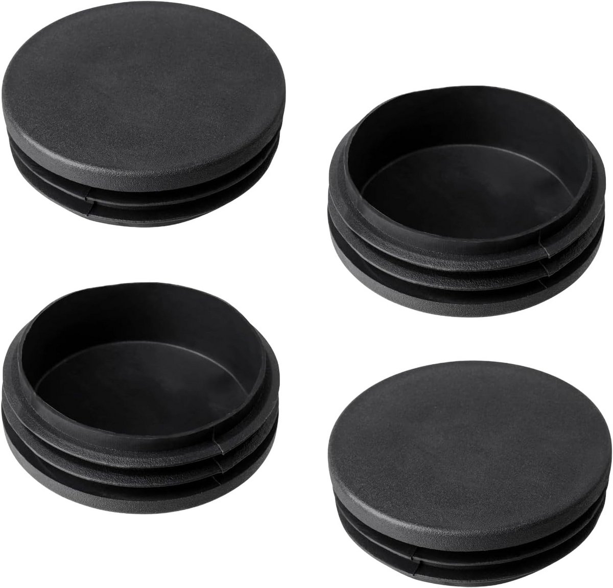 Stille Dop Vierkante Buizen Kunststof Zwart 40x40mm Set van 4