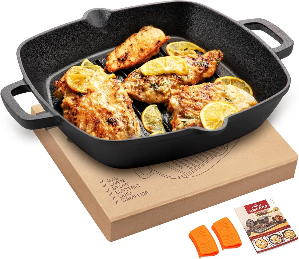 Gietijzeren Pan Bbq - Gietijzeren Skillet - Grillplaat - Vuur