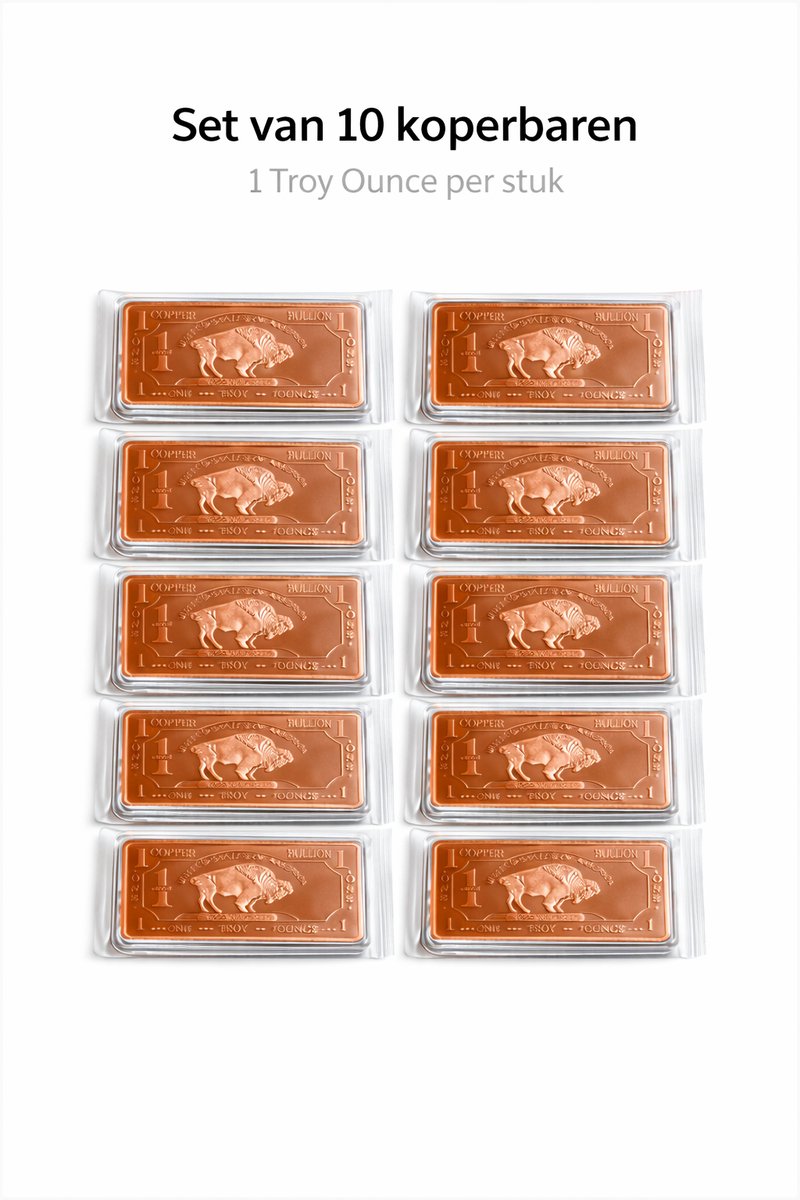 Koper baar 1troy ounce - Buffalo Design koper baar