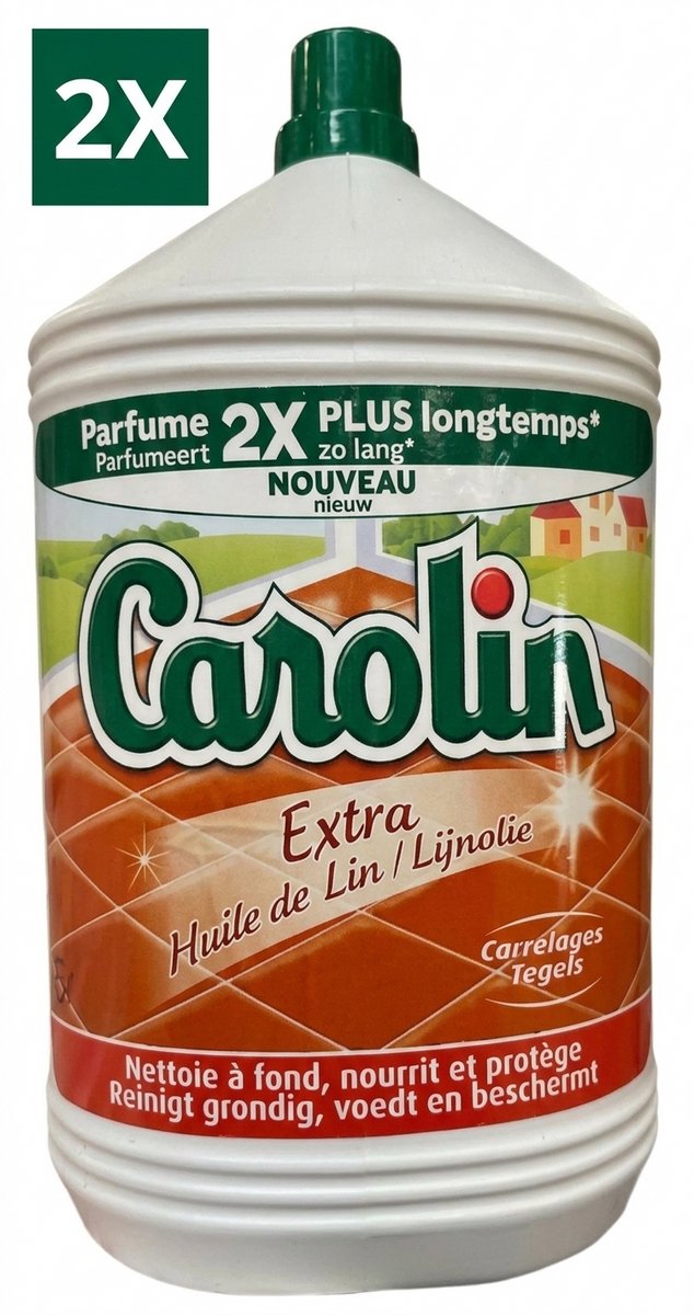 Carolin vloerreiniger extra lijnolie, fles van 5 l 2 stuks