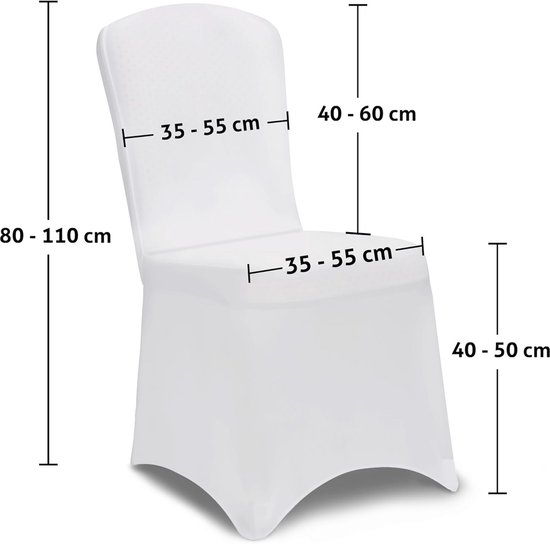 Set van 2 Universele Elastische Stoelhoezen in Wit voor Vergadering en Feest — afbeelding 2
