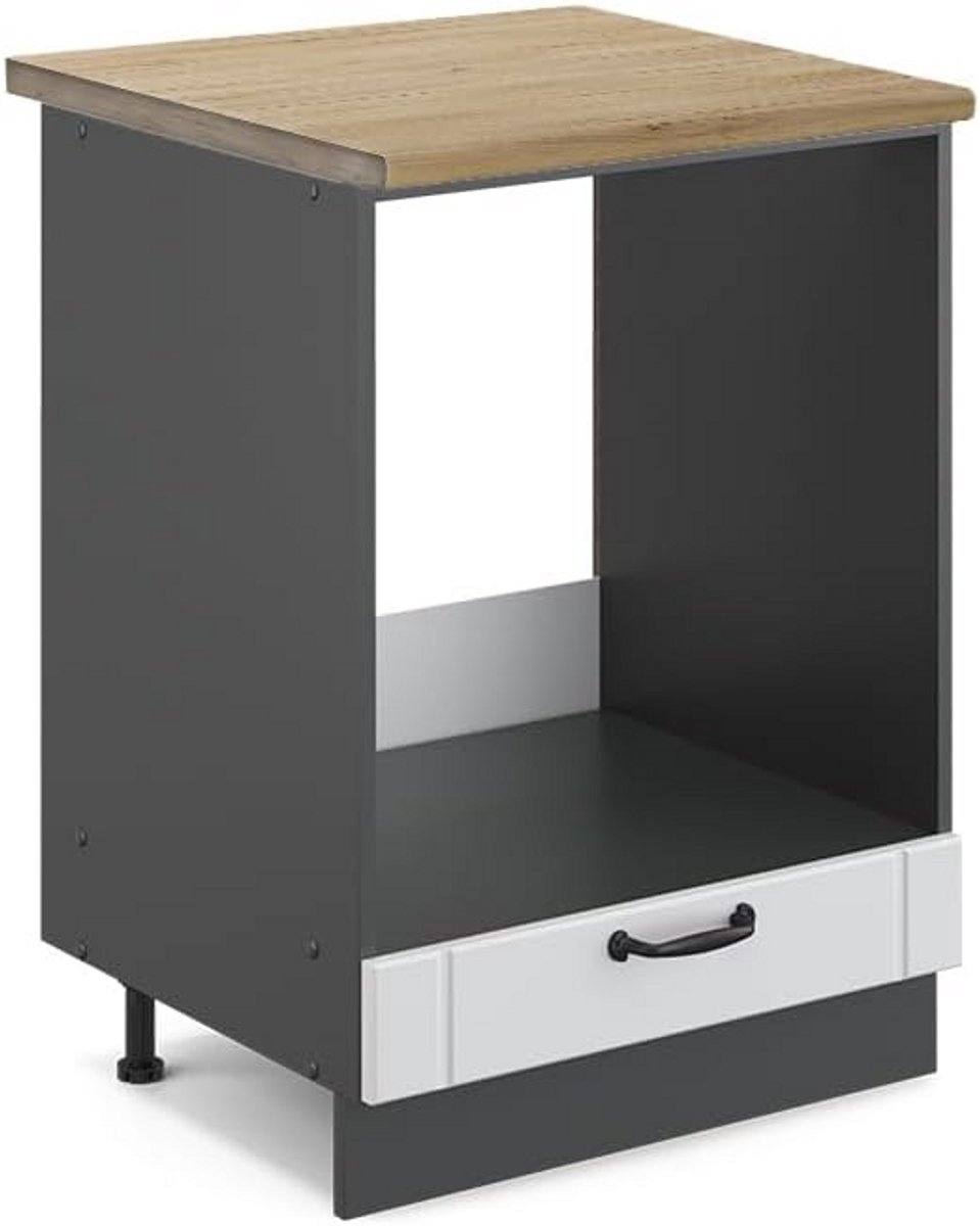 Universele Ovenombouwkast 60 cm Wit Landhuis Antraciet