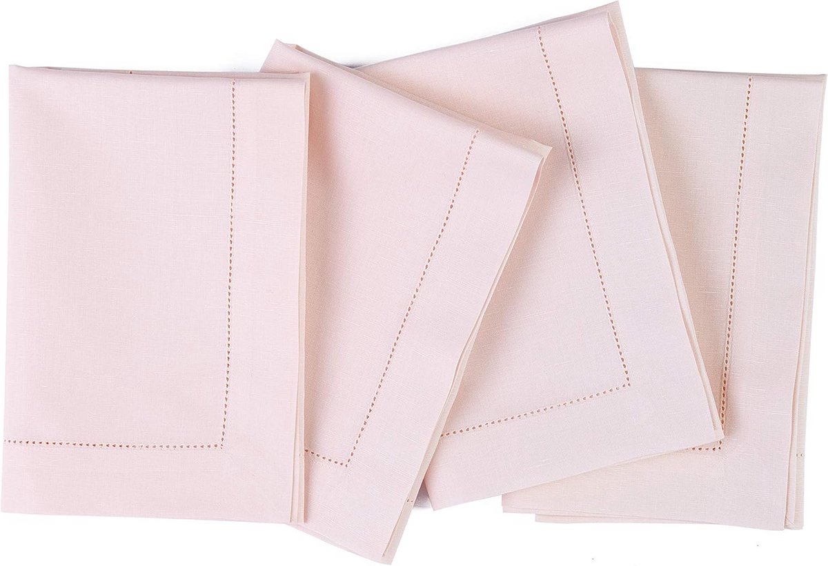Set van 4 Luxe Stoffen Tafellinnen Servetten 50x50 cm Katoen Linnen