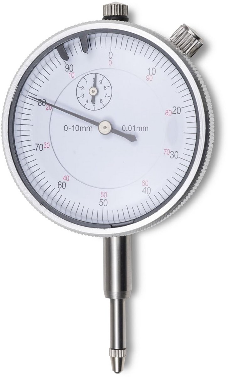 Precisie Meetklok 0-10 mm met 0,01 mm Aflezing en Metalen Behuizing