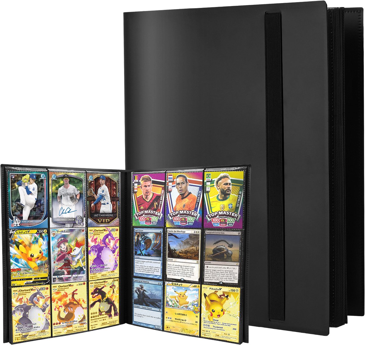 Dreamhigh® Verzamelmap 360 Kaarten - 9 Pocket Verzamelmap - 20 Pagina’s - Pro Binder Map voor Kaarten - Geschikt voor Alle Trading Cards - Zwart