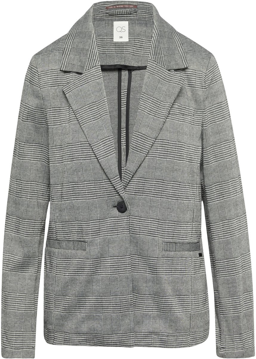QS - female - Geruite blazer van viscosemix