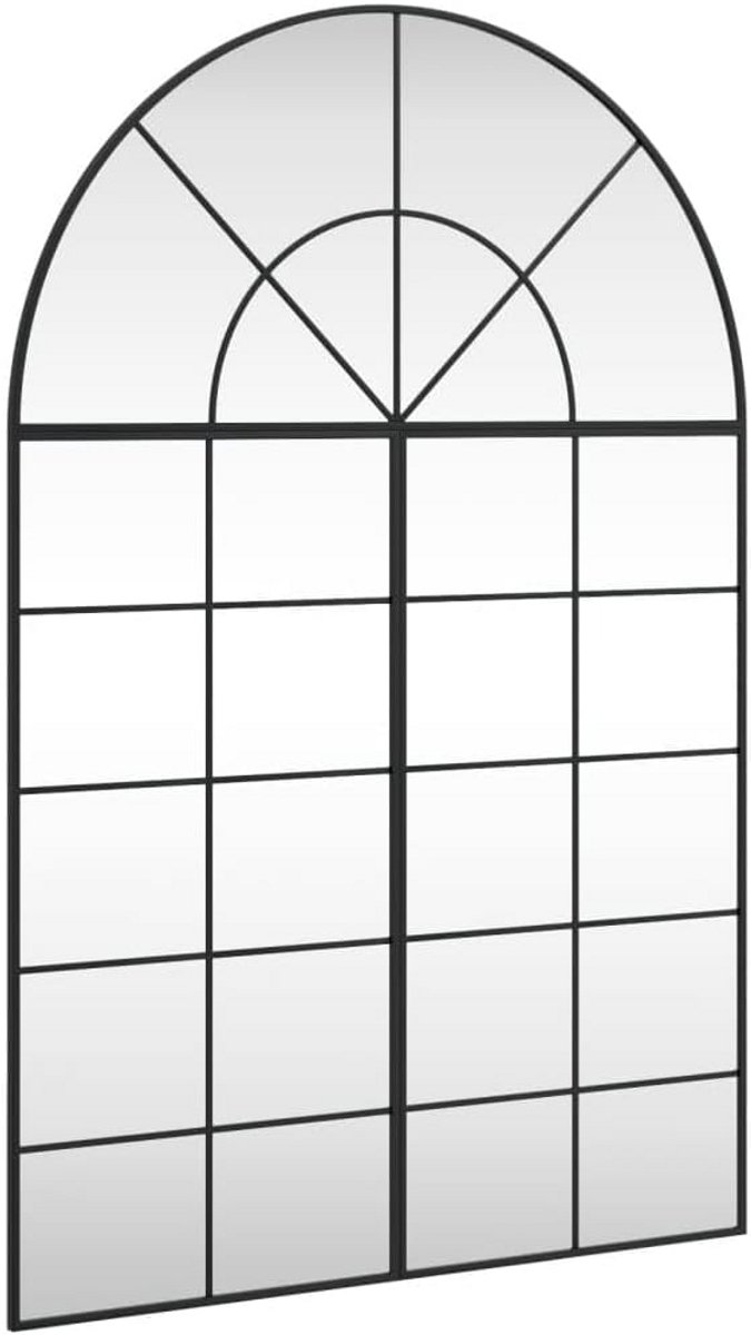 Grote Boogvormige Wandspiegel 100x150 cm met Zwart Metalen Frame