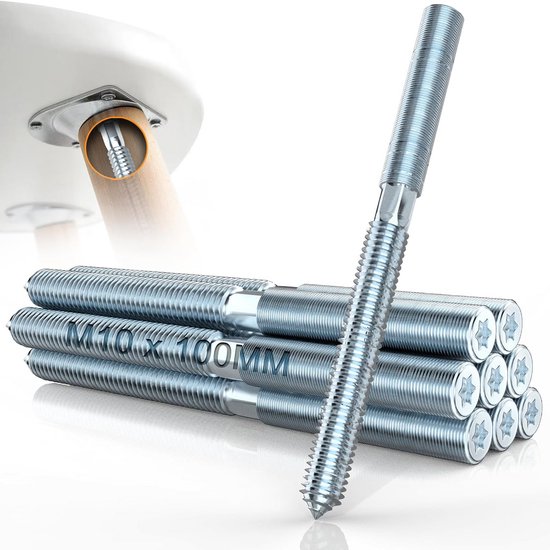 20 stuks M8 Torx-hangerbouten, dubbelkoppige bouten, dubbele pluggen, dubbele plugschroeven, metalen schroefpluggenhanger, houtschroeven met schroefdraad en machinebouten voor houten gezamenlijke 20 stuks M8 Torx-hangerbouten, dubbelkoppige bouten, dubbele pluggen, dubbele plugschroeven, metalen schroefpluggenhanger, houtschroeven met schroefdraad en machinebouten voor houten gezamenlijke