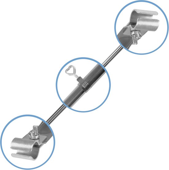2 stalen telescopische steunstokken voor tent of voortent - verstelbaar 40-70 cm — afbeelding 2